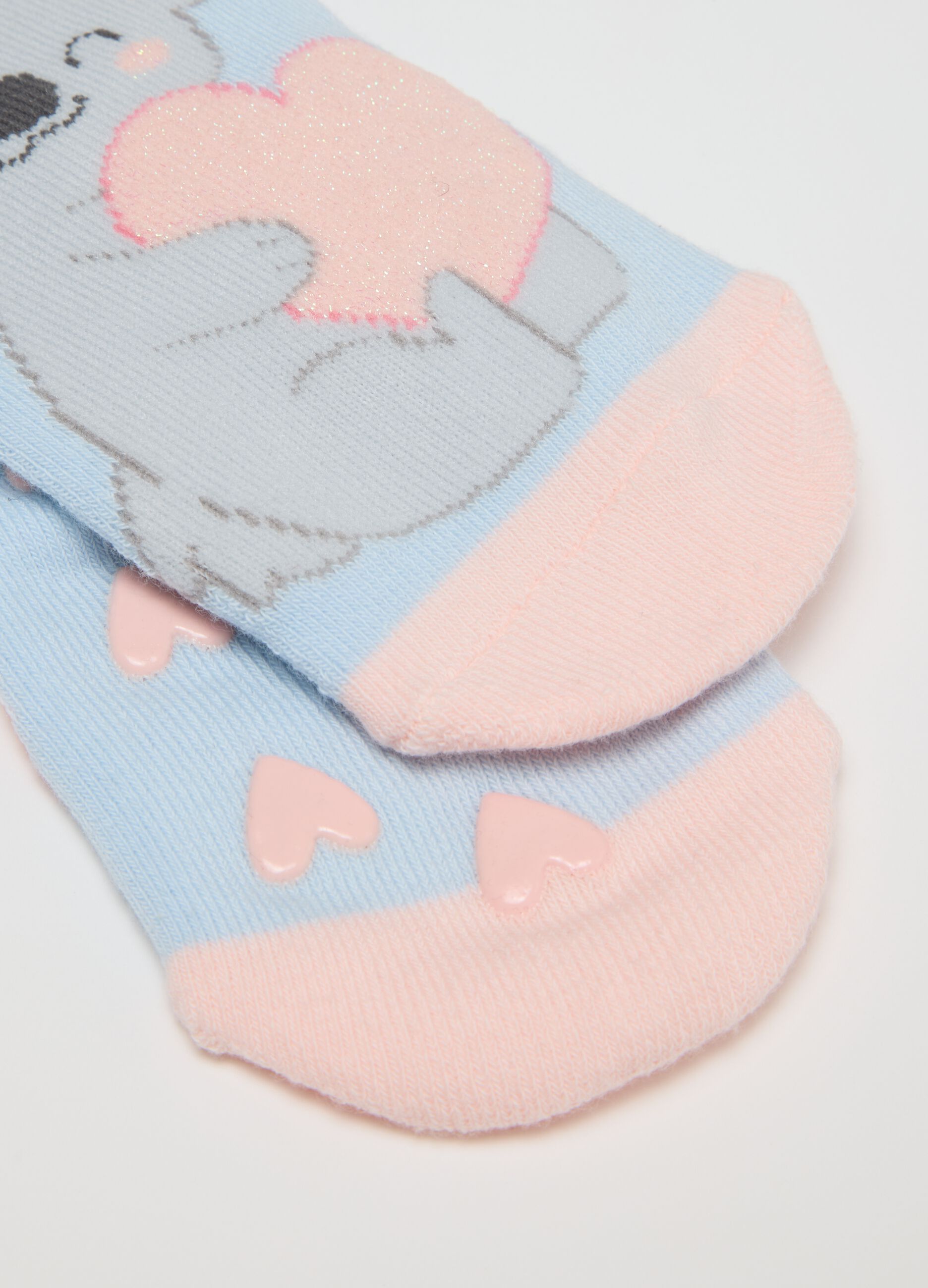 Girls' Multicolour Cotton Non-slip Socks