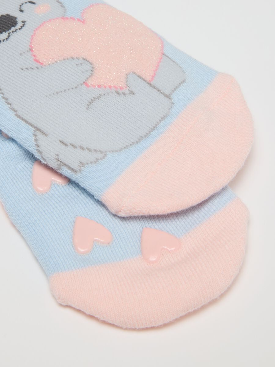 Girls' Multicolour Cotton Non-slip Socks_2