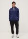 Blue full-zip sweatshirt with high neck and logo_1