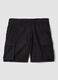 Black pure cotton regular-fit cargo shorts_4