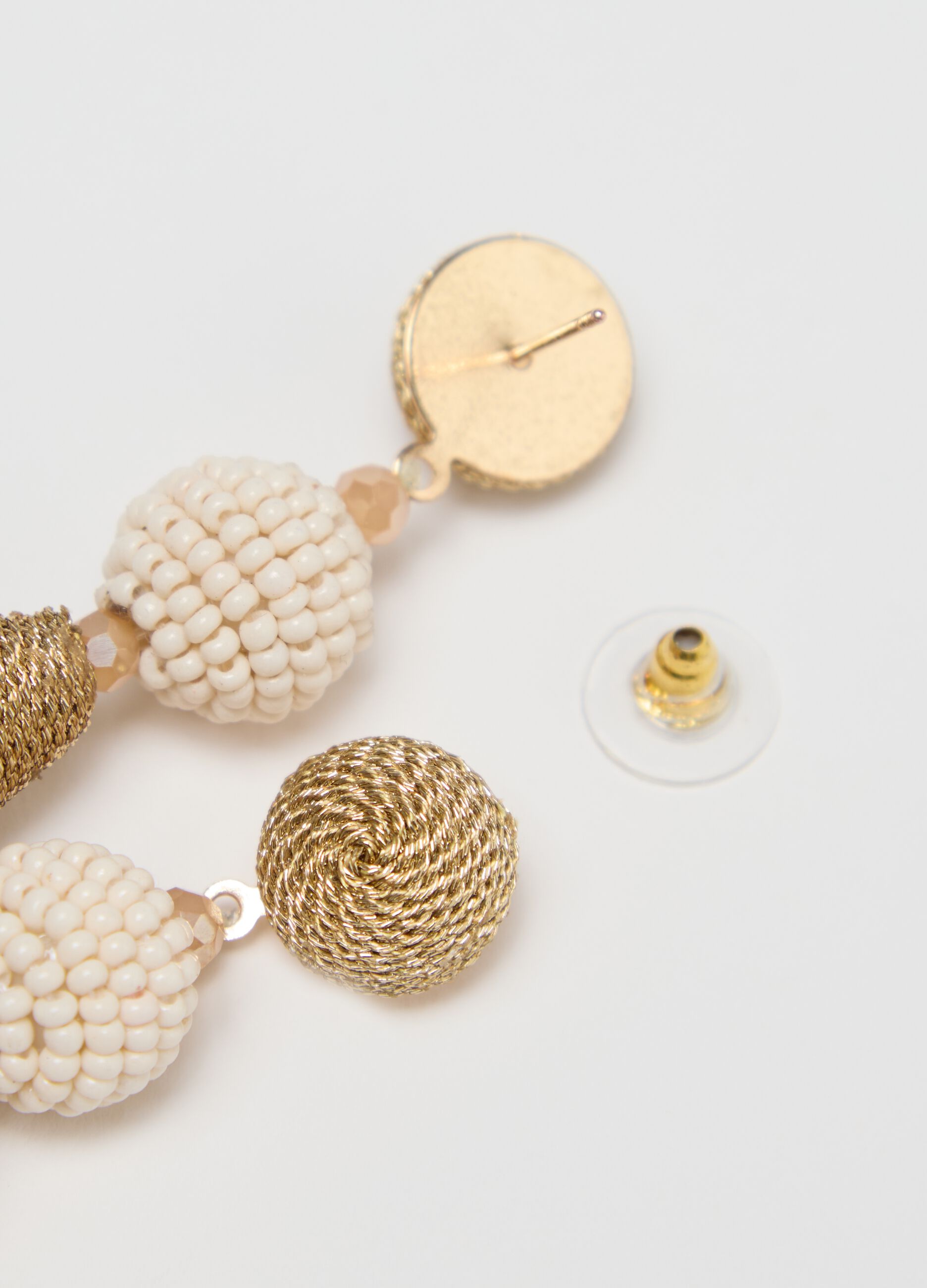 Long earrings with teardrop pendants
