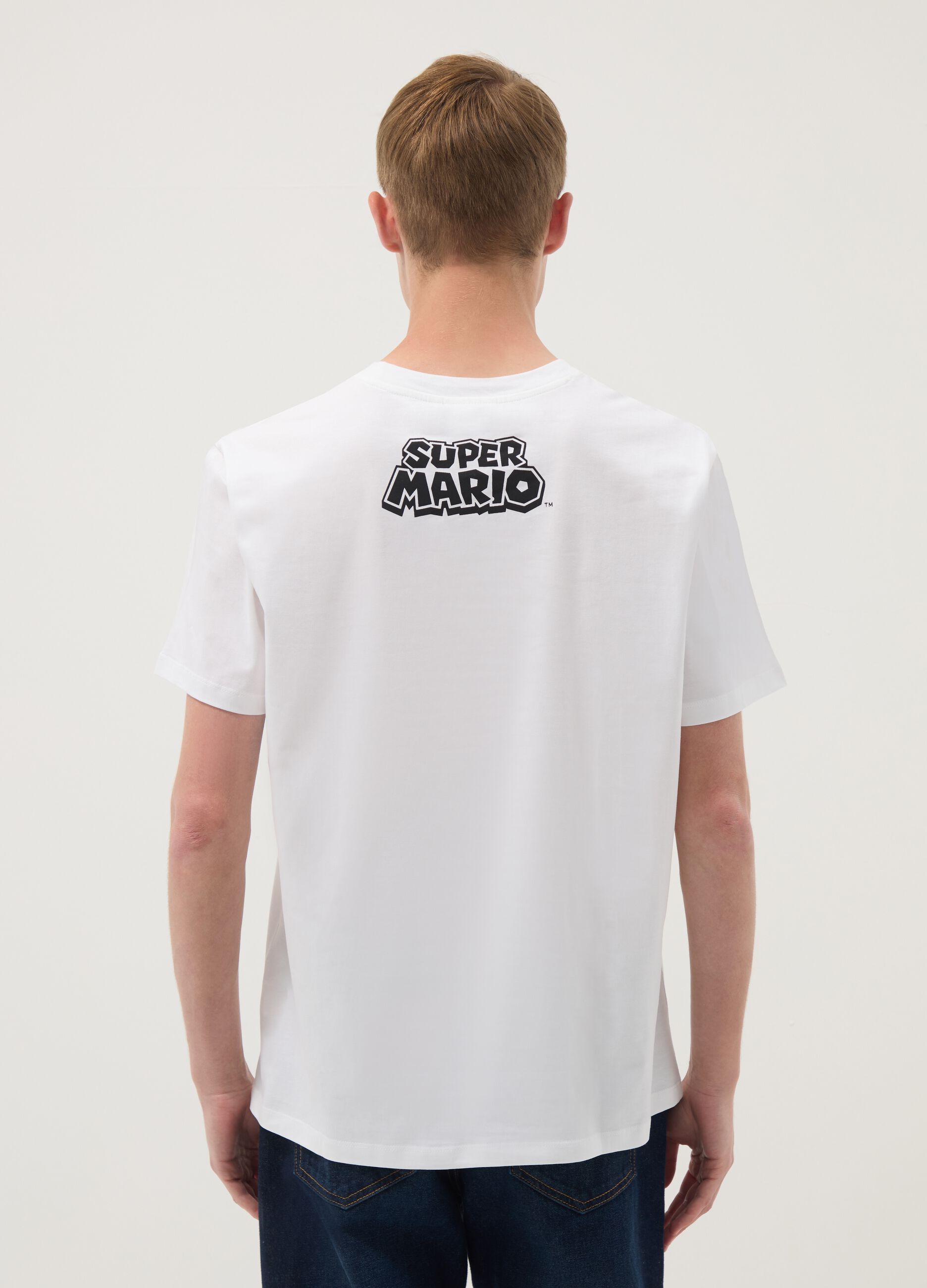White short-sleeved pure cotton regular-fit T-shirt