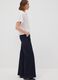 Dark blue high-waisted wide-leg stretch cotton jeans_0