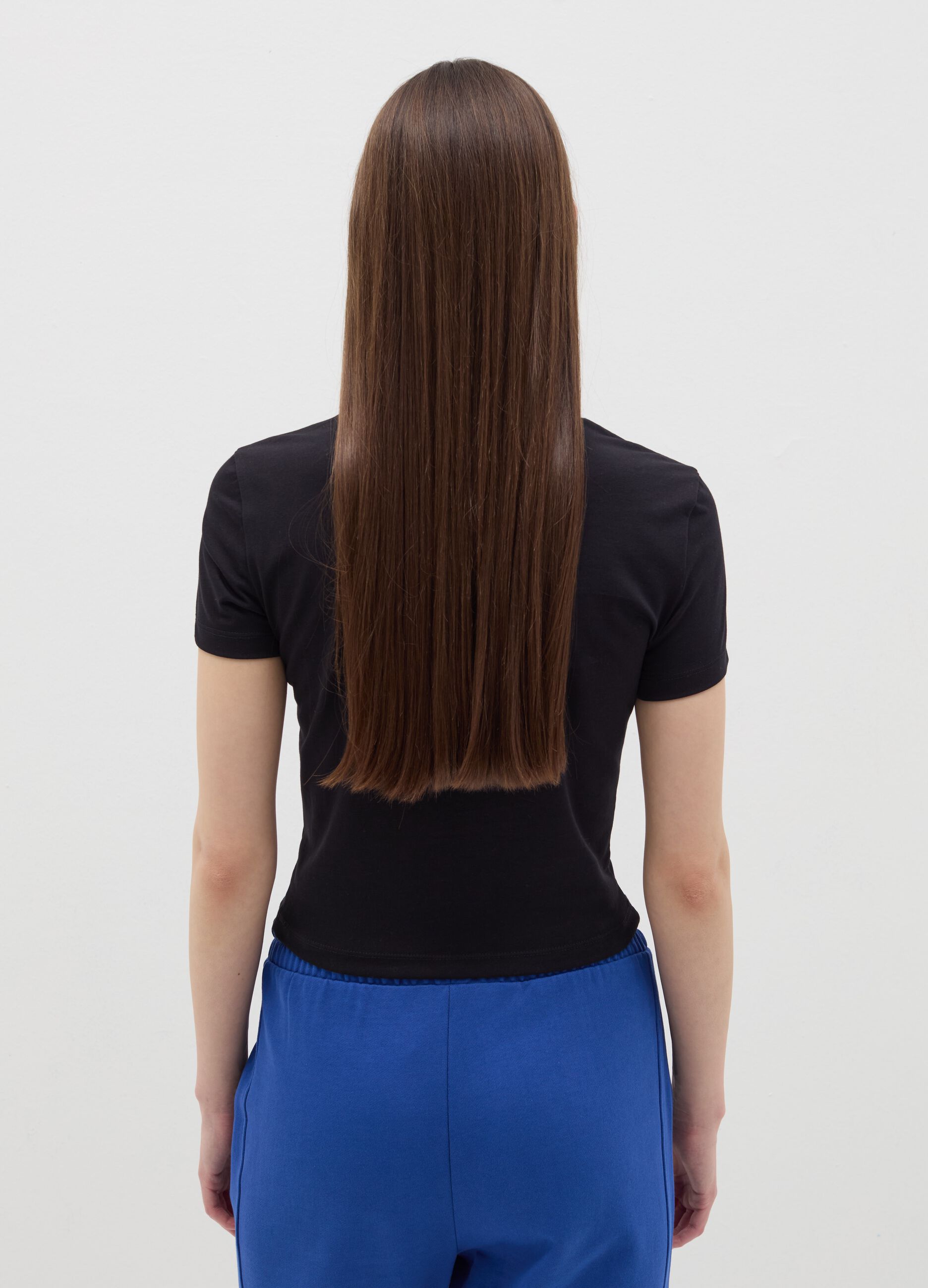 Cropped T-shirt with print