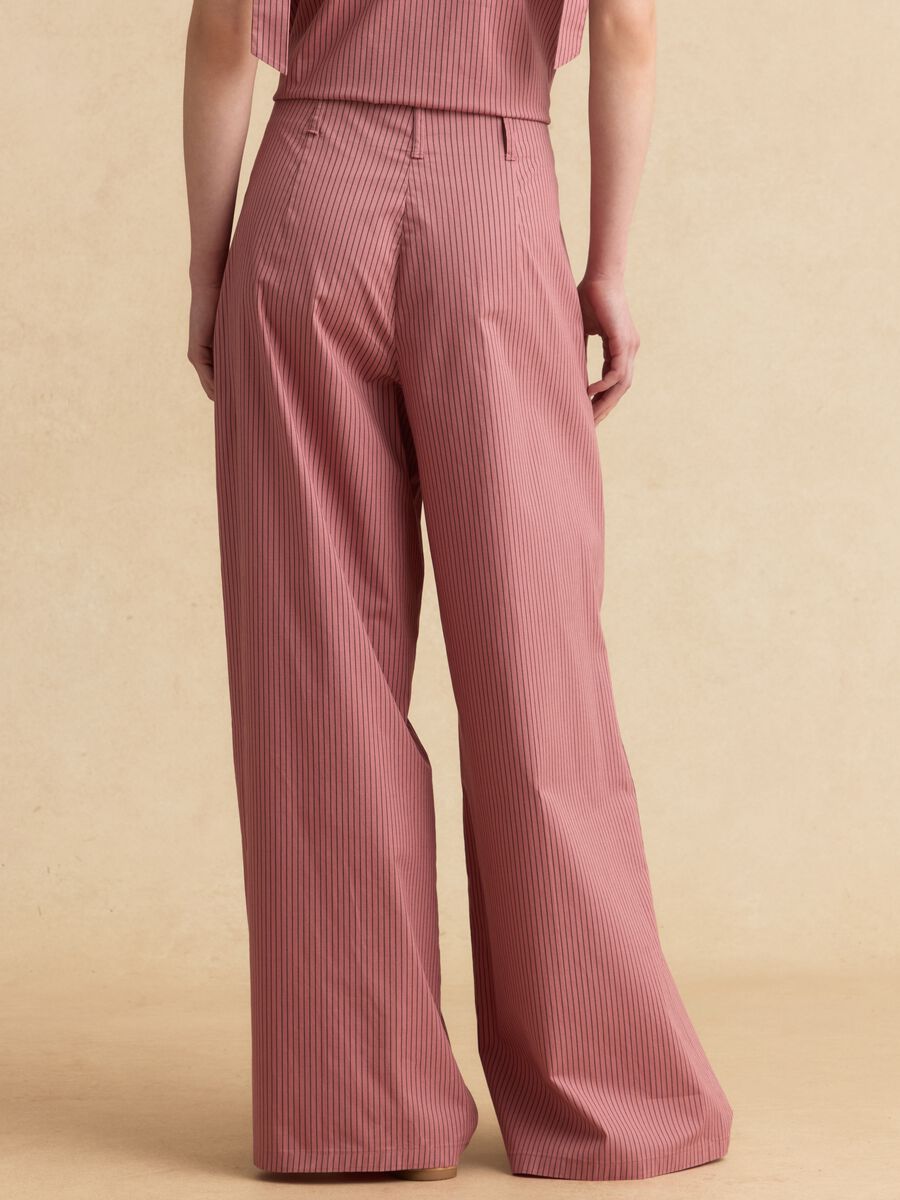Pink striped stretch-cotton palazzo trousers_2