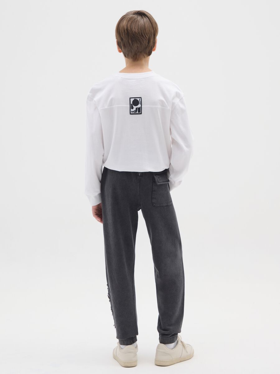 Boys' black pure cotton joggers_1
