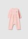 Baby girl's pink cotton sleepsuit with embroidered details_0