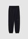 Pantaloni jogger da ragazzo in puro cotone nero regular fit_3
