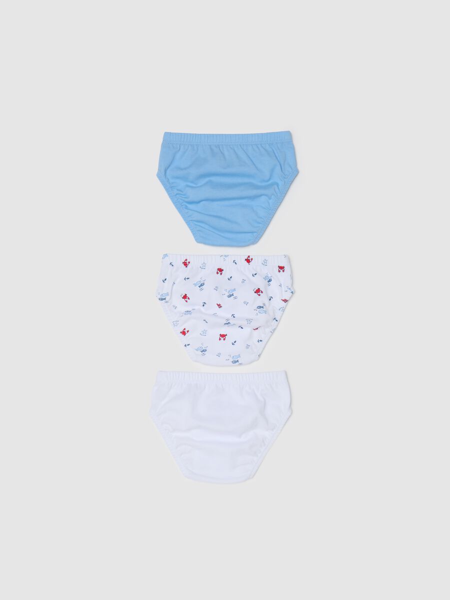 Tripack slip in cotone con stampa pesciolini _1