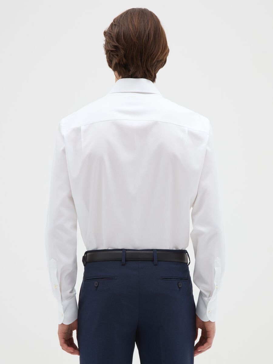 Men's pure cotton white regular fit shirt_2