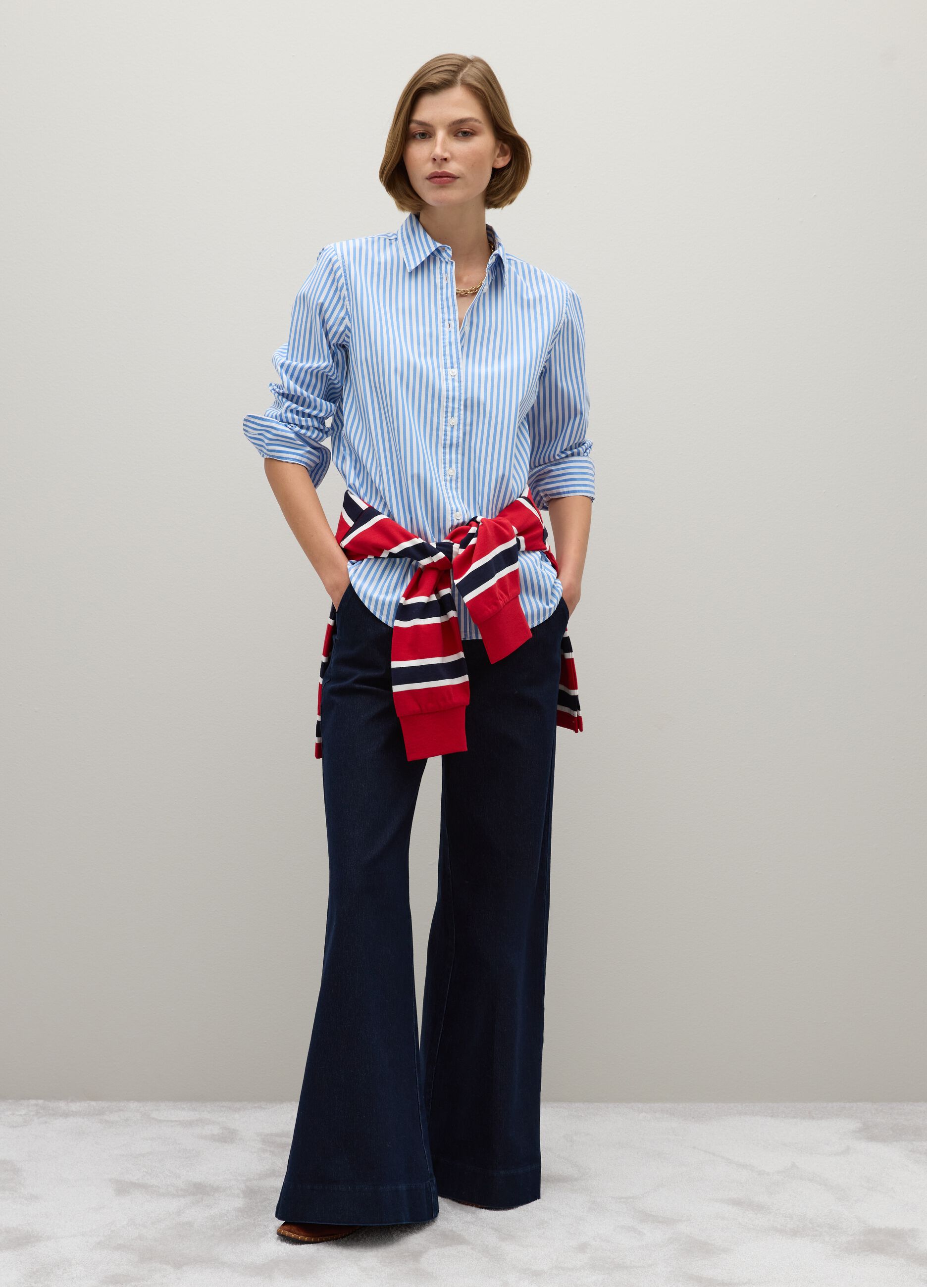 Camicia in puro cotone multicolor regular fit