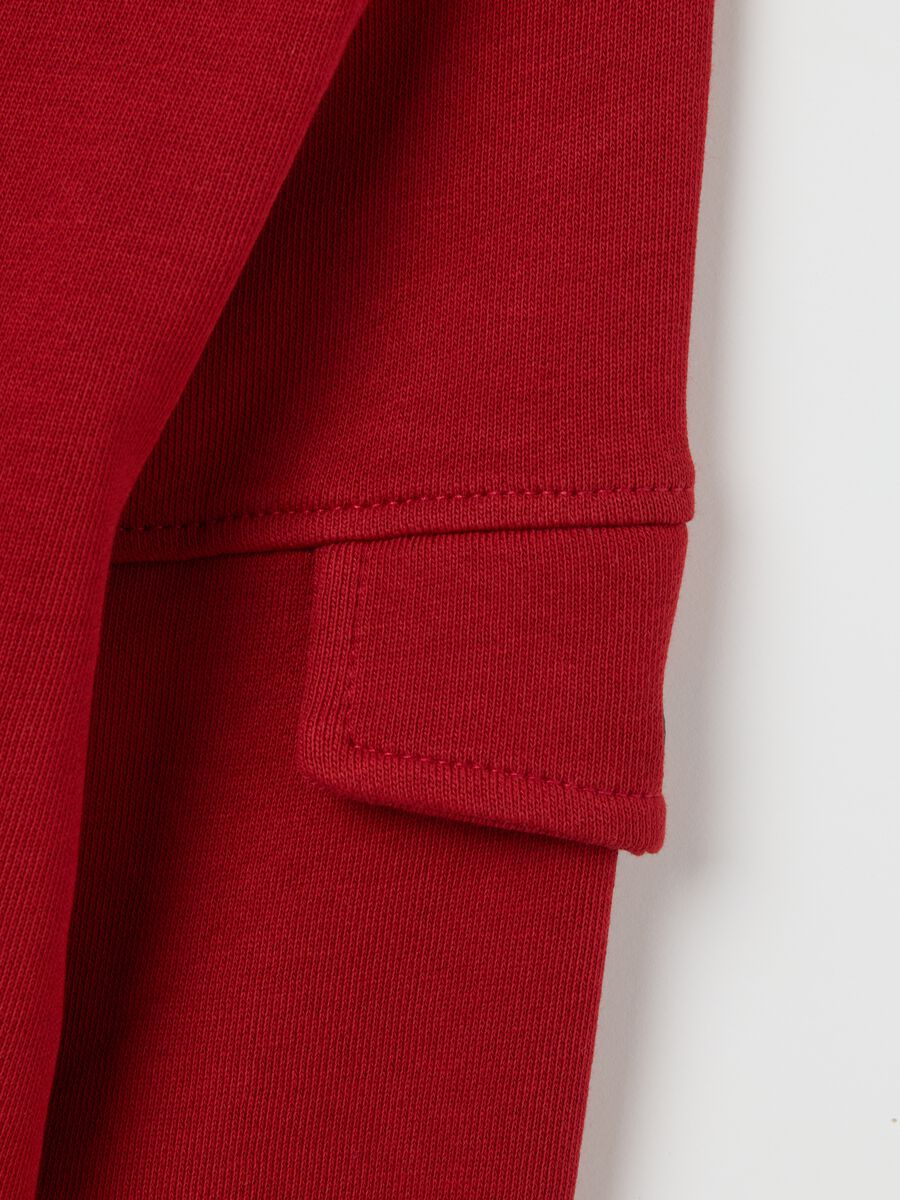 Felpa da bambino in puro cotone rossa oversize_3