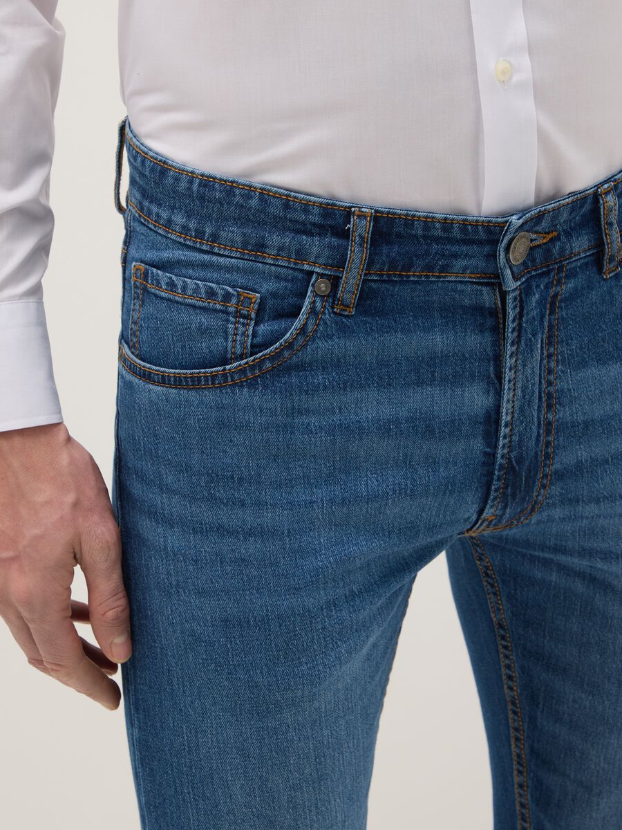 Slim Fit Blue Stretch Cotton Jeans_3