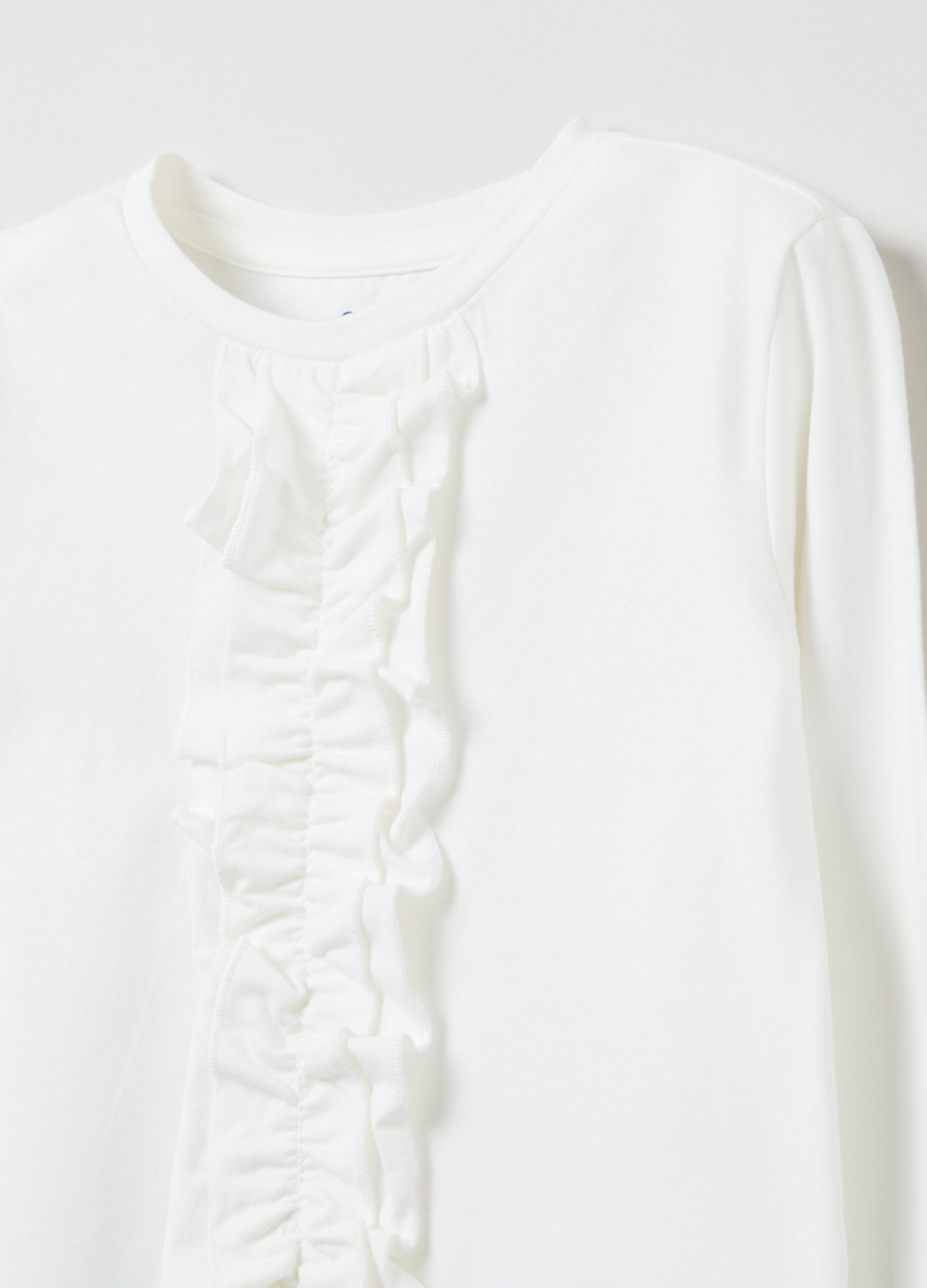 T-shirt a maniche lunghe con rouches_2