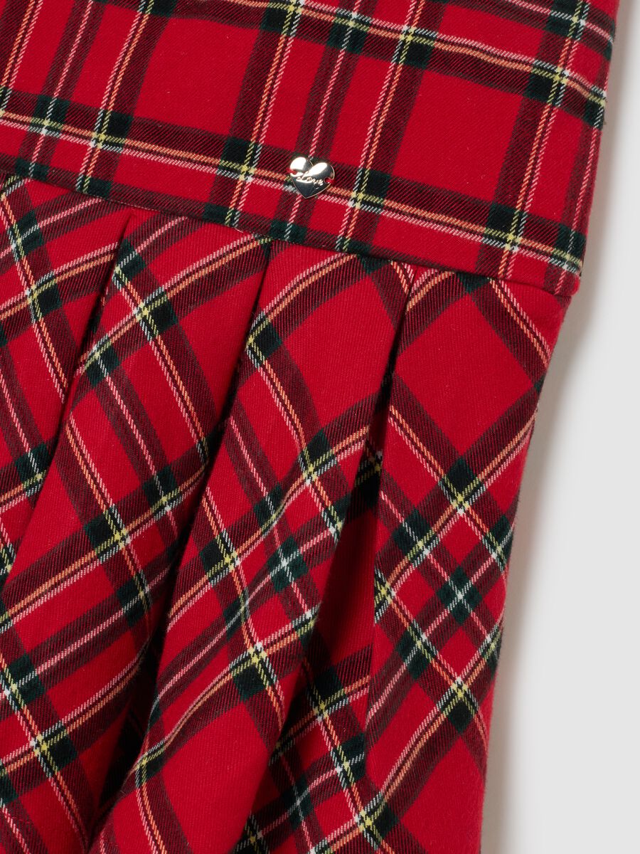 Girls' multicoloured check sleeveless dress, regular fit_3