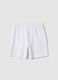Boys' regular fit white pure cotton short jogger trousers_1
