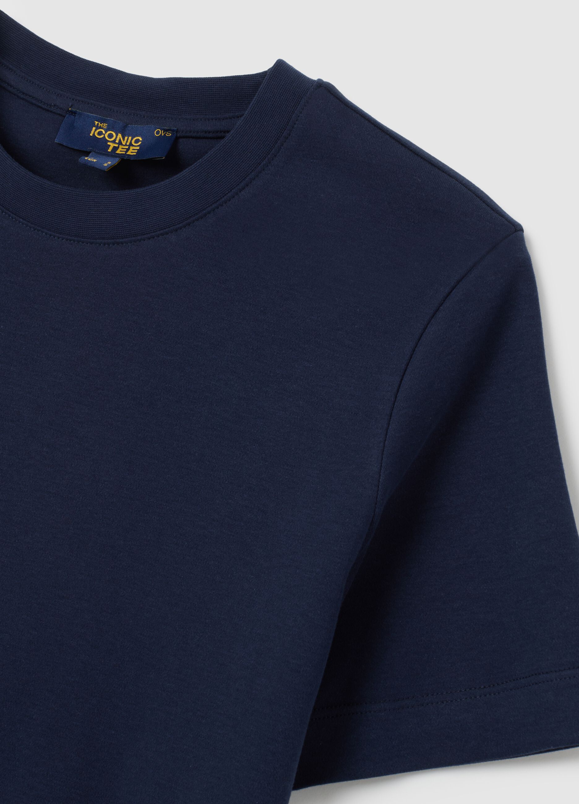 T-shirt in puro cotone blu regular fit