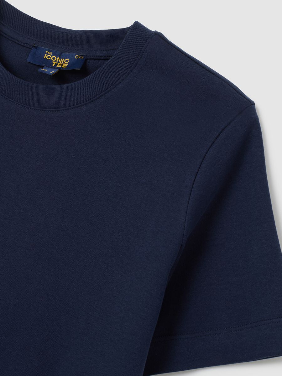 T-shirt in puro cotone blu regular fit_1