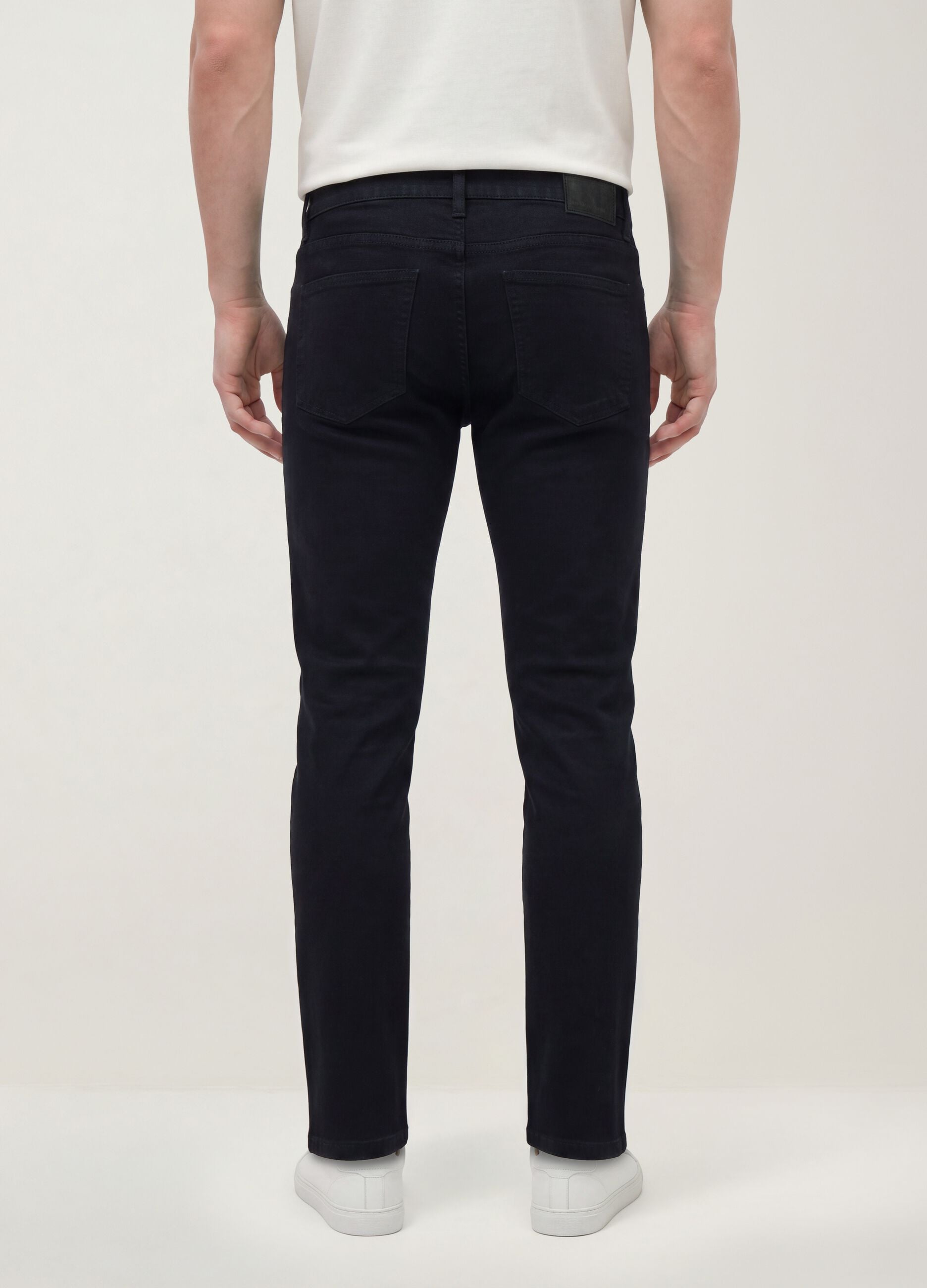 Black stretch cotton slim-fit denim jeans