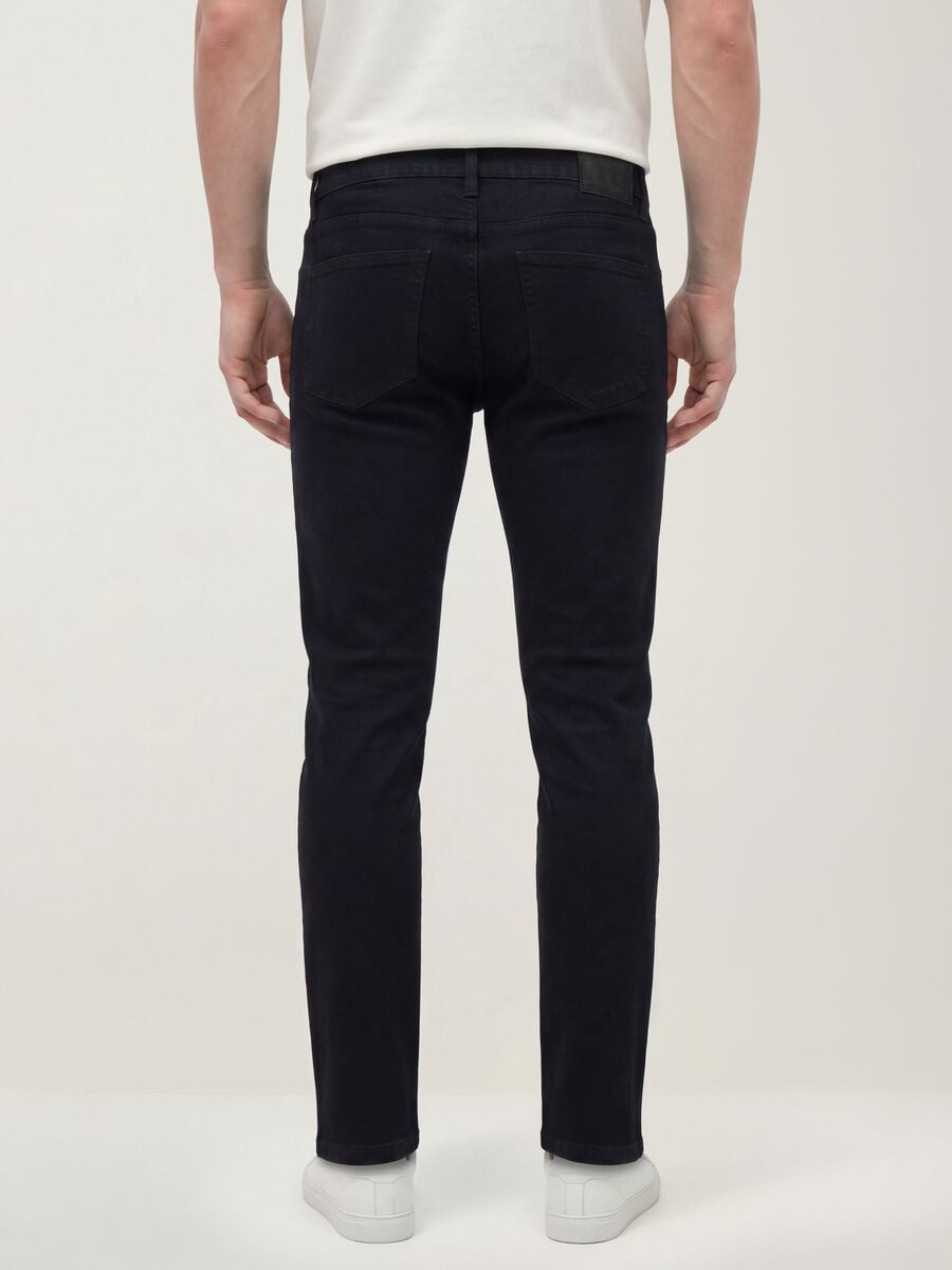 Black slim-fit stretch cotton denim jeans_3