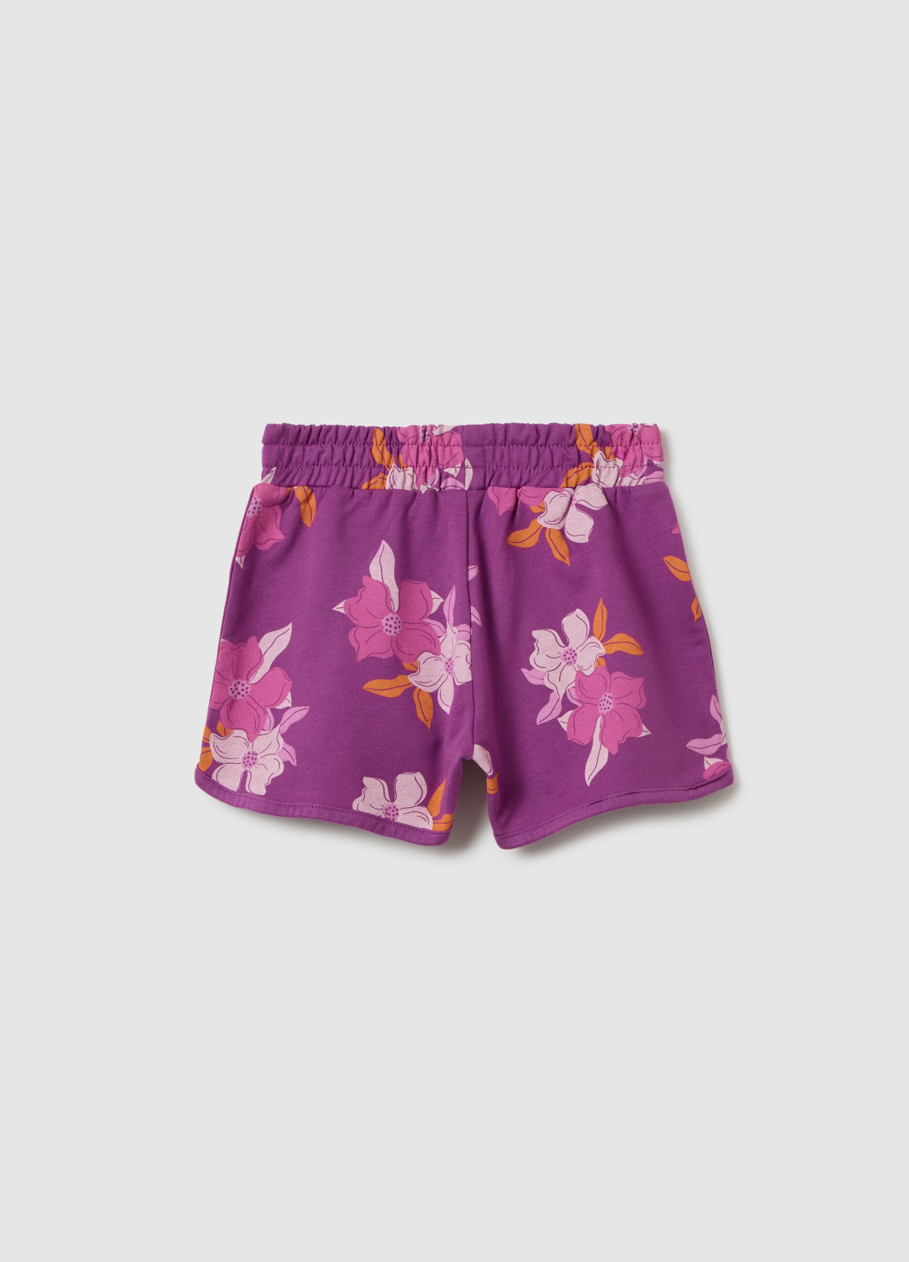 Shorts da bambina in puro cotone multicolor regular fit