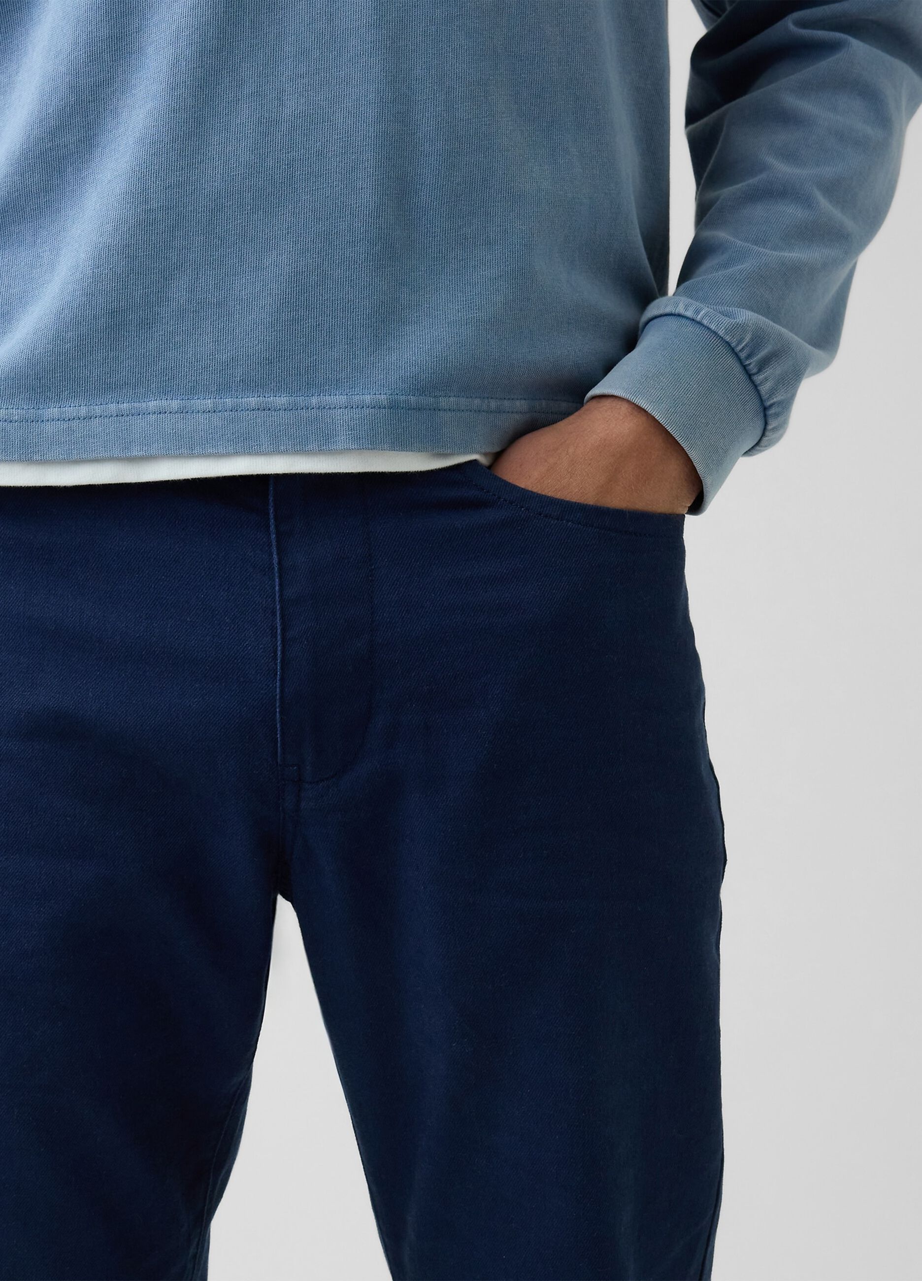 Linen and cotton-blend trousers