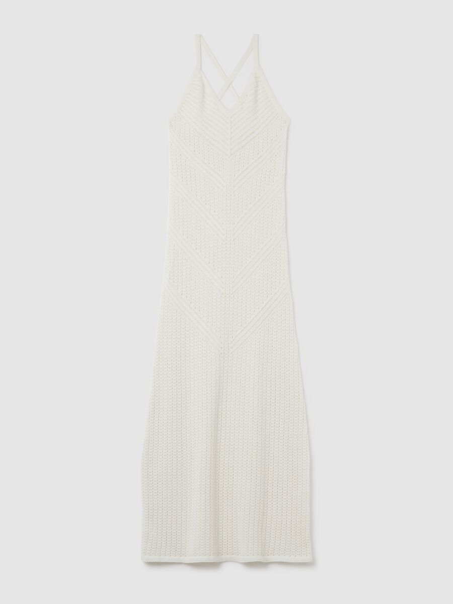 White dress in pure cotton with American neckline_4
