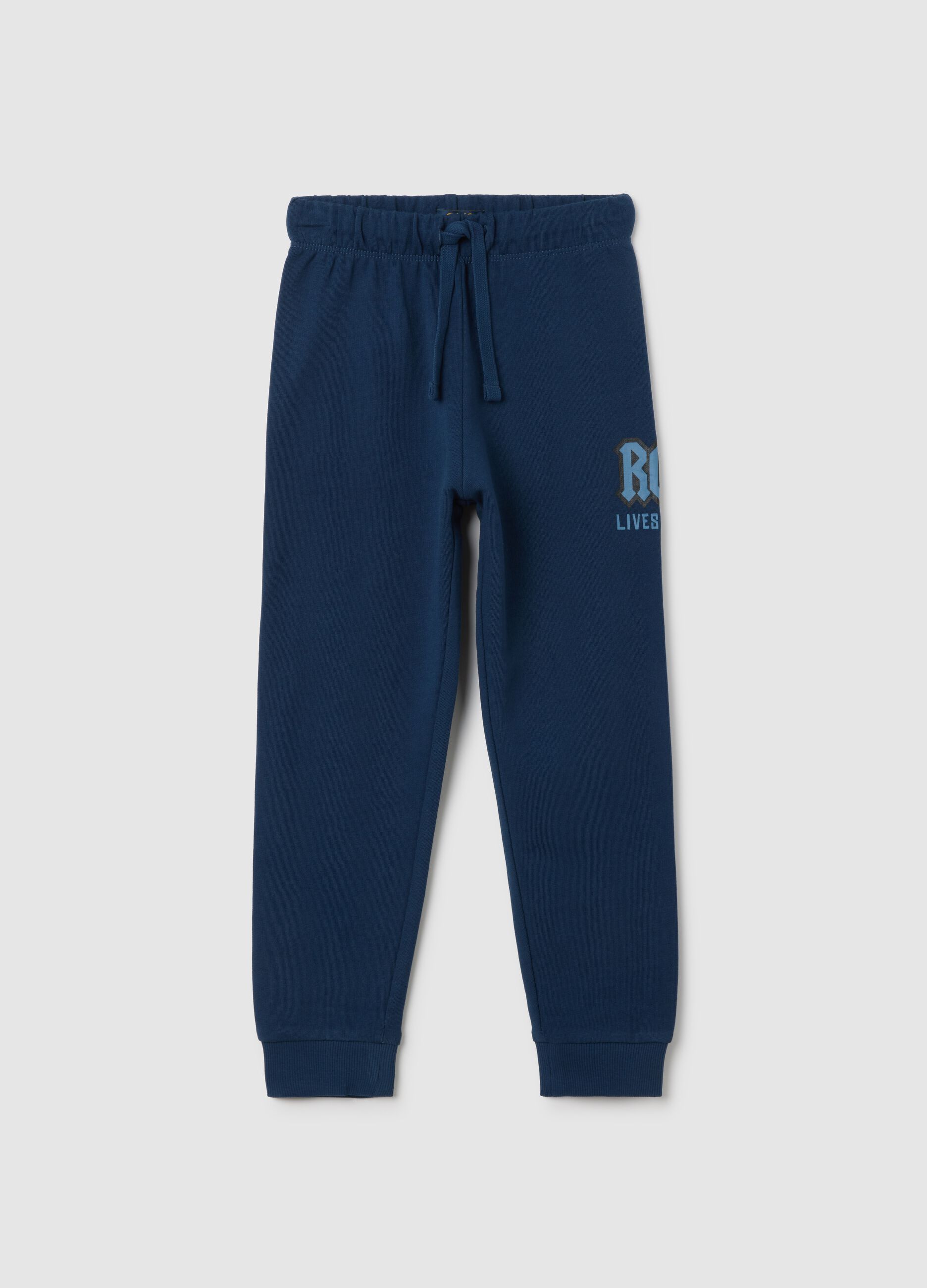 Children's black cotton joggers with a regular fit