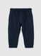 Blue newborn cotton trousers with regular fit_0