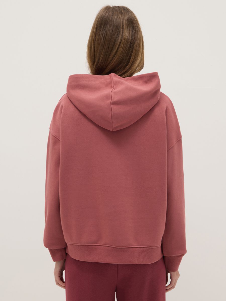 Red cotton blend hoodie regular fit sweatshirt_2
