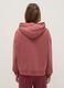 Red cotton blend hoodie regular fit sweatshirt_2