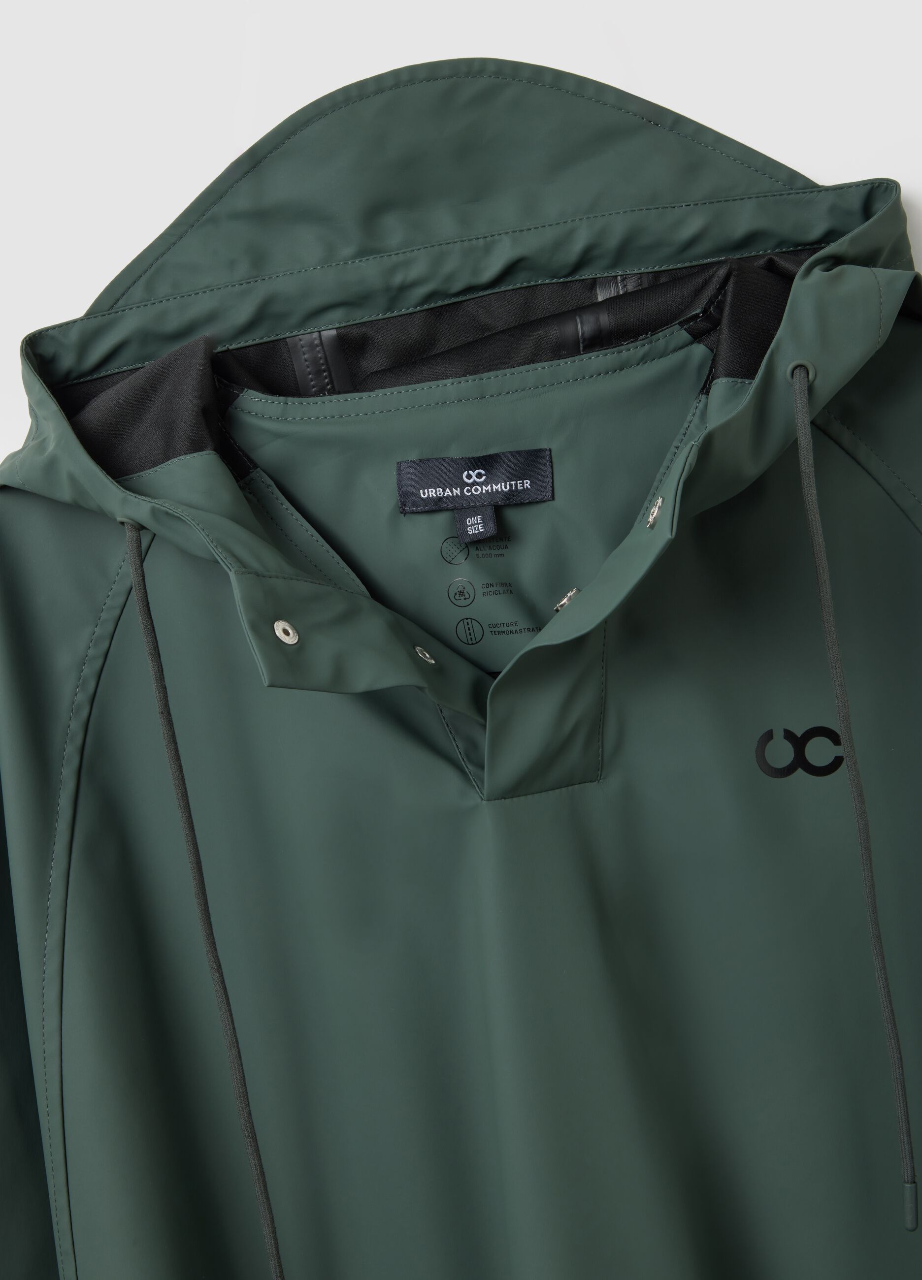 Green waterproof jacket regular fit