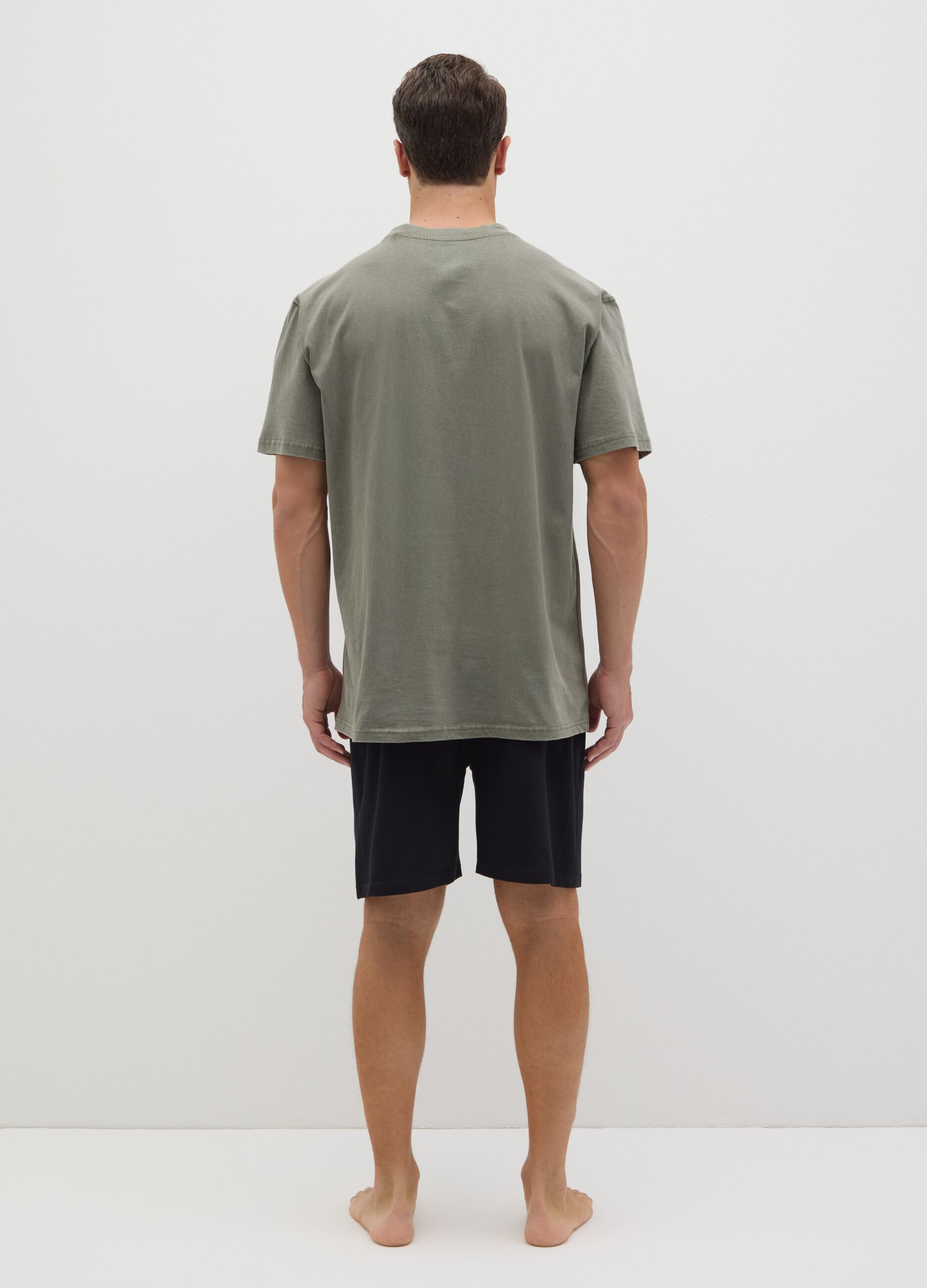 Men's green pure cotton comfort fit set
