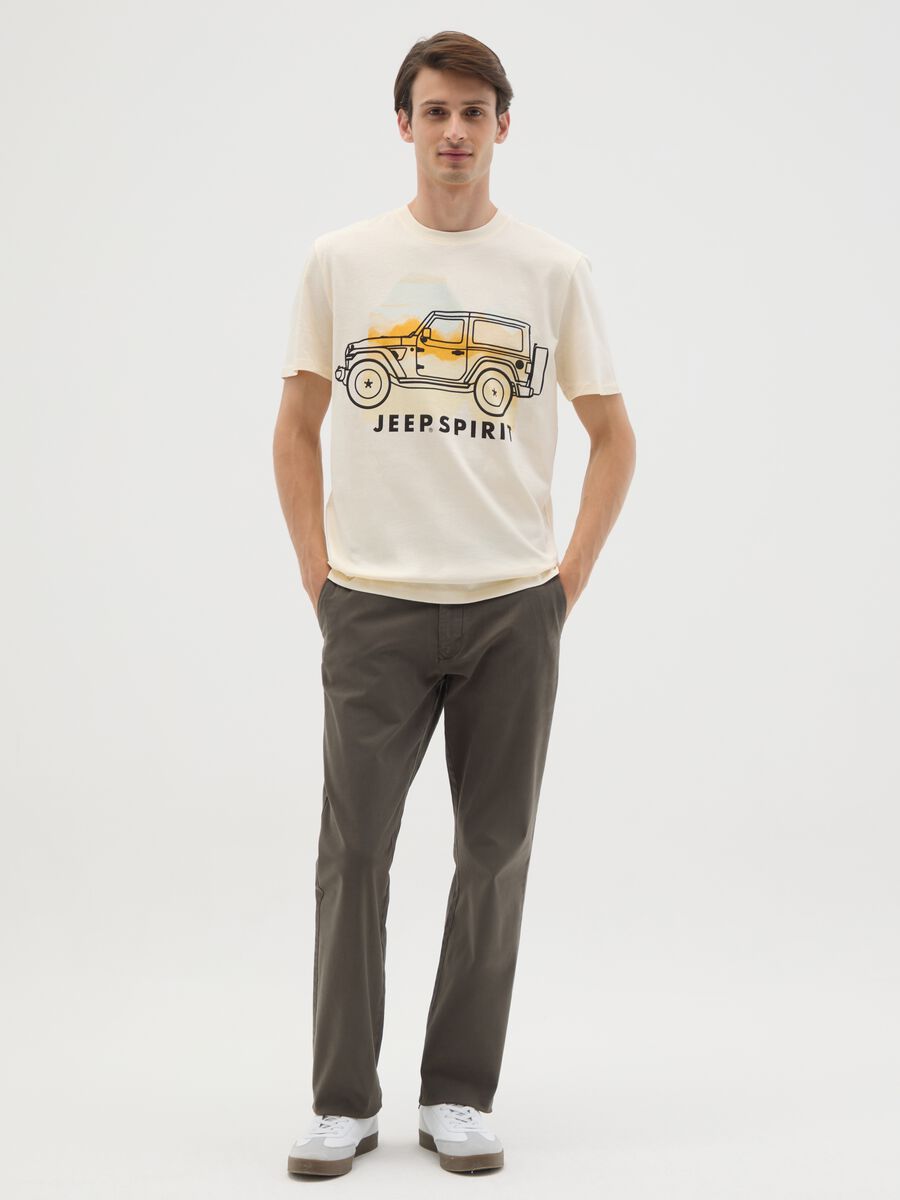 T-shirt in puro cotone beige regular fit_1