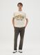 Beige pure cotton regular fit T-shirt_0