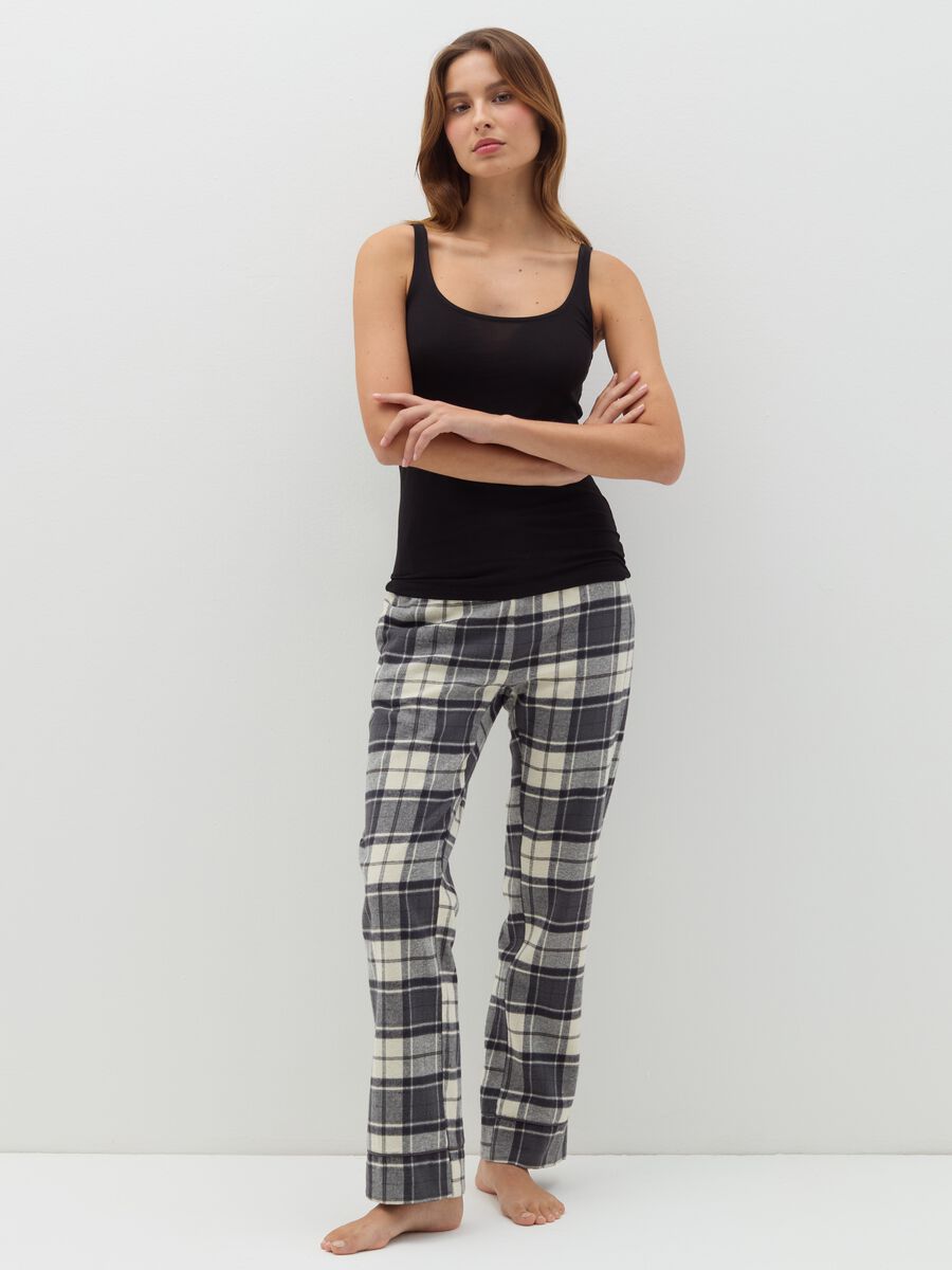 Canottiera basic in cotone stretch nera_0