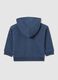 Blue newborn sweatshirt in pure cotton, regular fit with hood and zip_1
