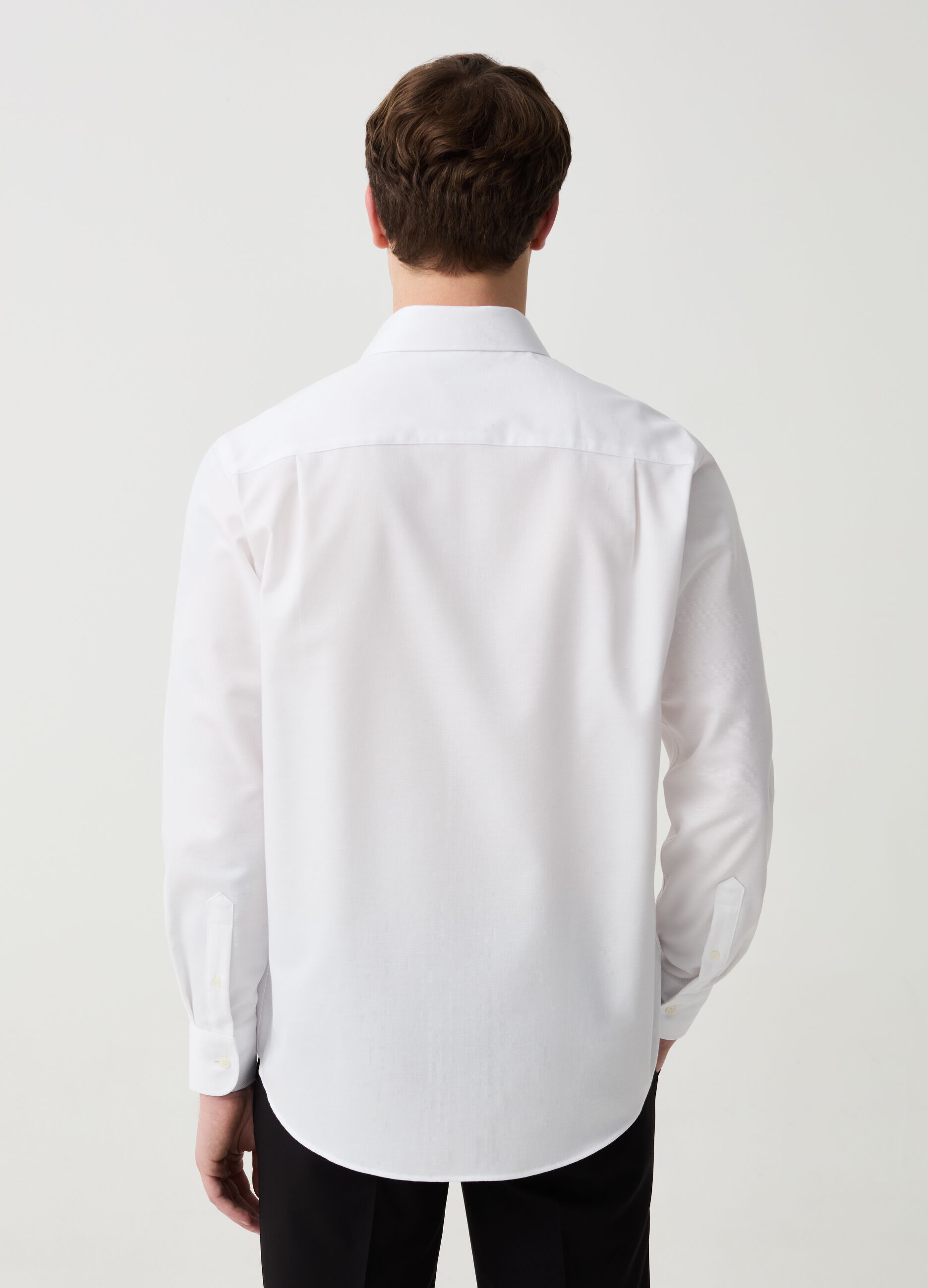 Regular-fit no-iron shirt with in Oxford cotton