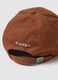 Brown pure cotton cap with adjustable visor and embroidered P_1