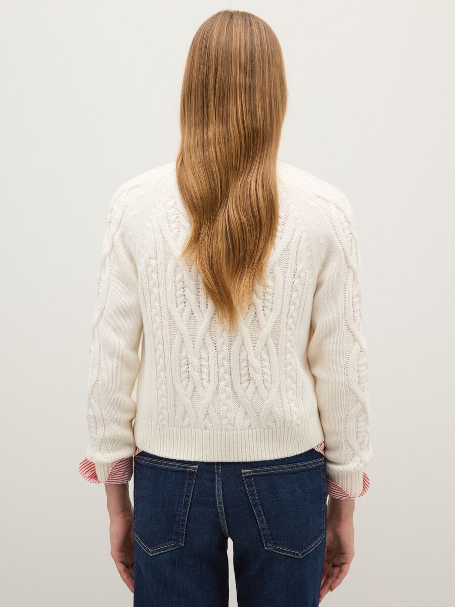 Cardigan beige regular fit con bottoni_3