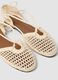 Beige woven lace-up sandals_1