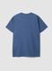Blue pure cotton short-sleeve logo T-shirt_6