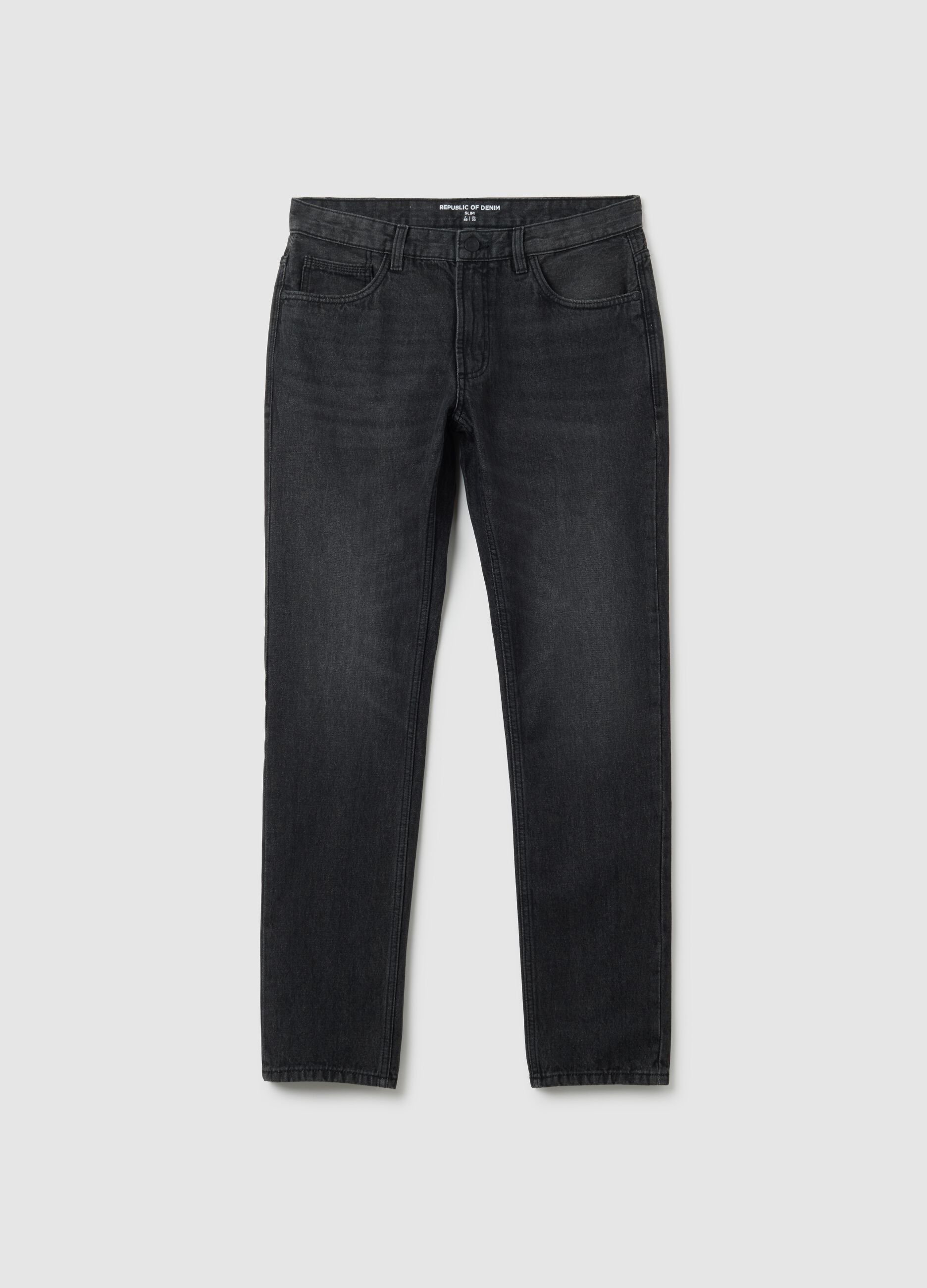 Jeans in puro cotone nero slim fit