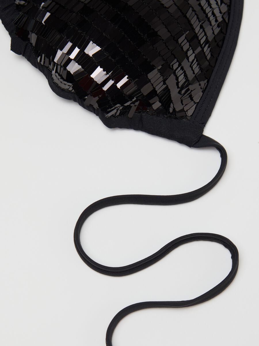 Women’s bikini top in black stretch fabric with sequins_5