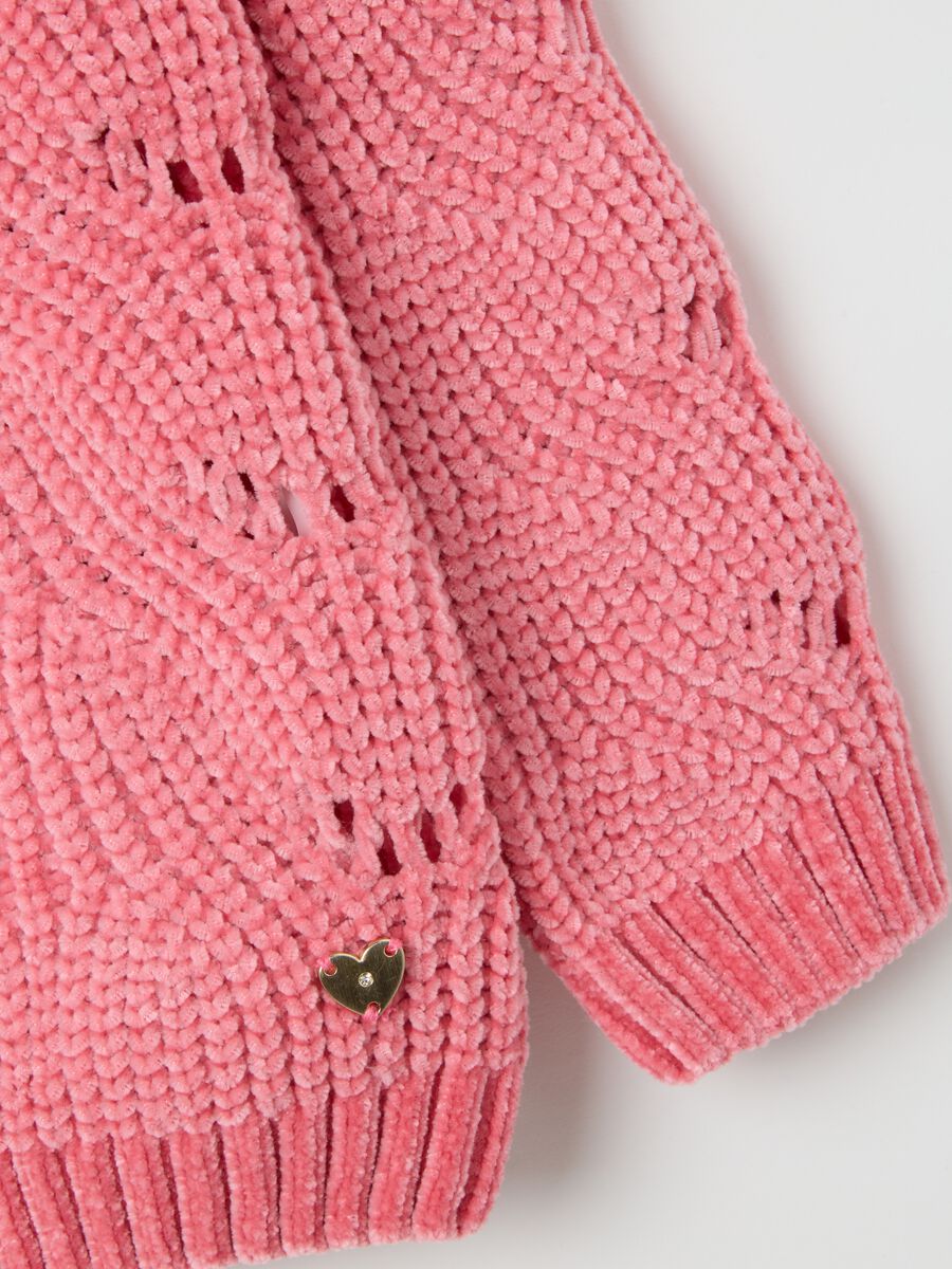 Pink regular fit baby girl sweater_2