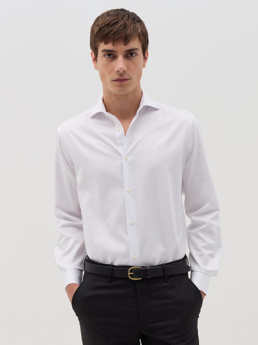 Regular-fit shirt in easy-iron cotton_0