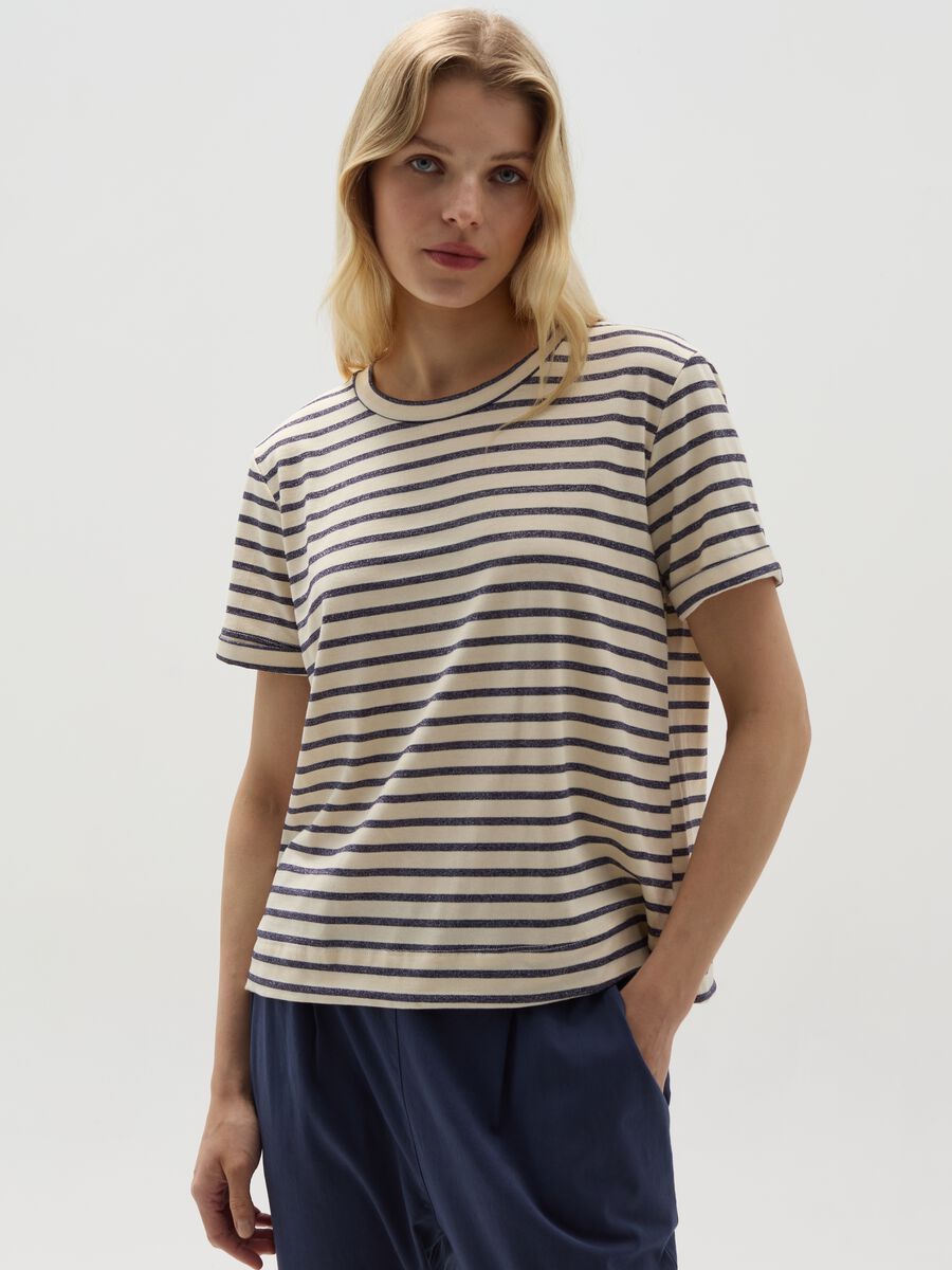 T-shirt with thin stripes and lurex_1