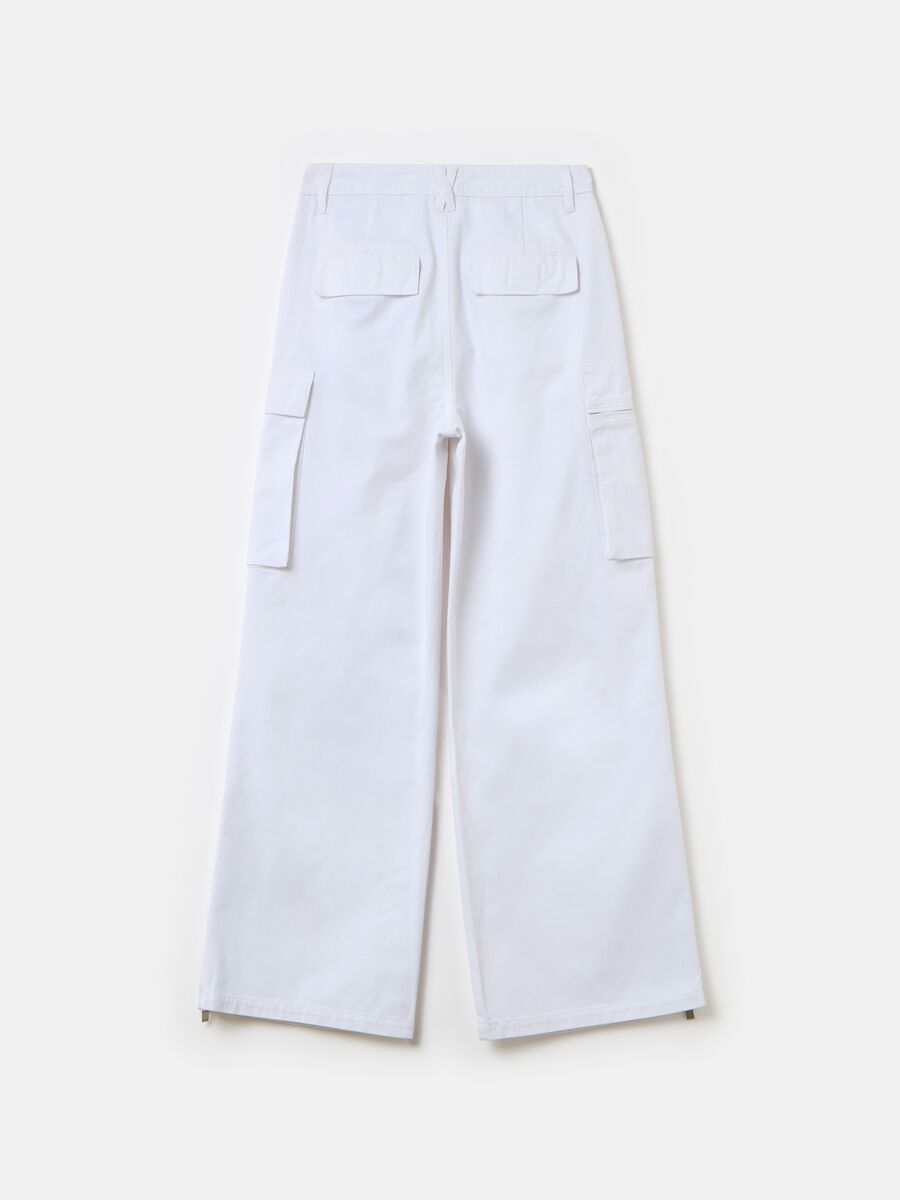 Wide-Leg Cargo Trousers White_7