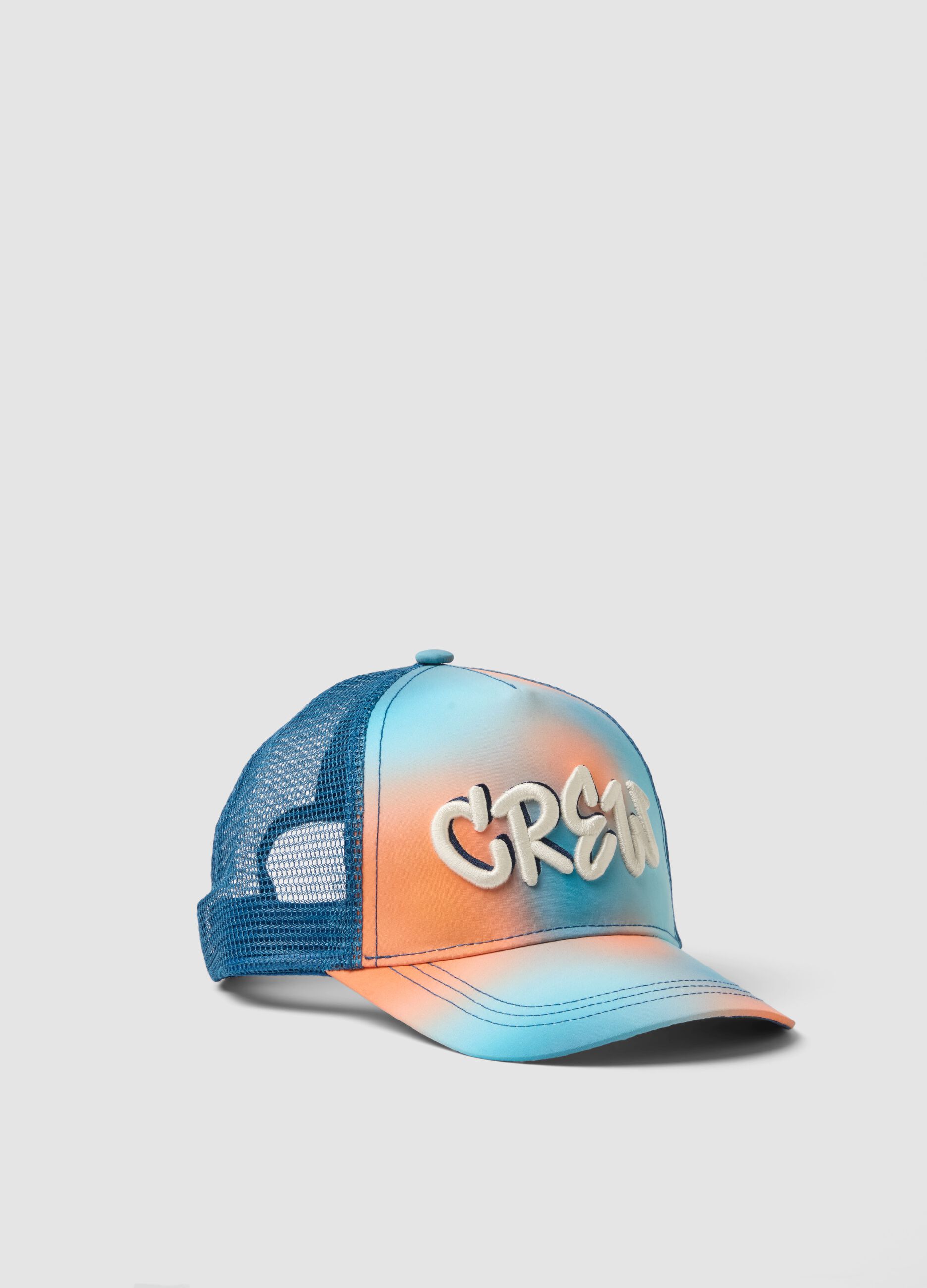 Multicoloured kids' cap with 'CREW' lettering