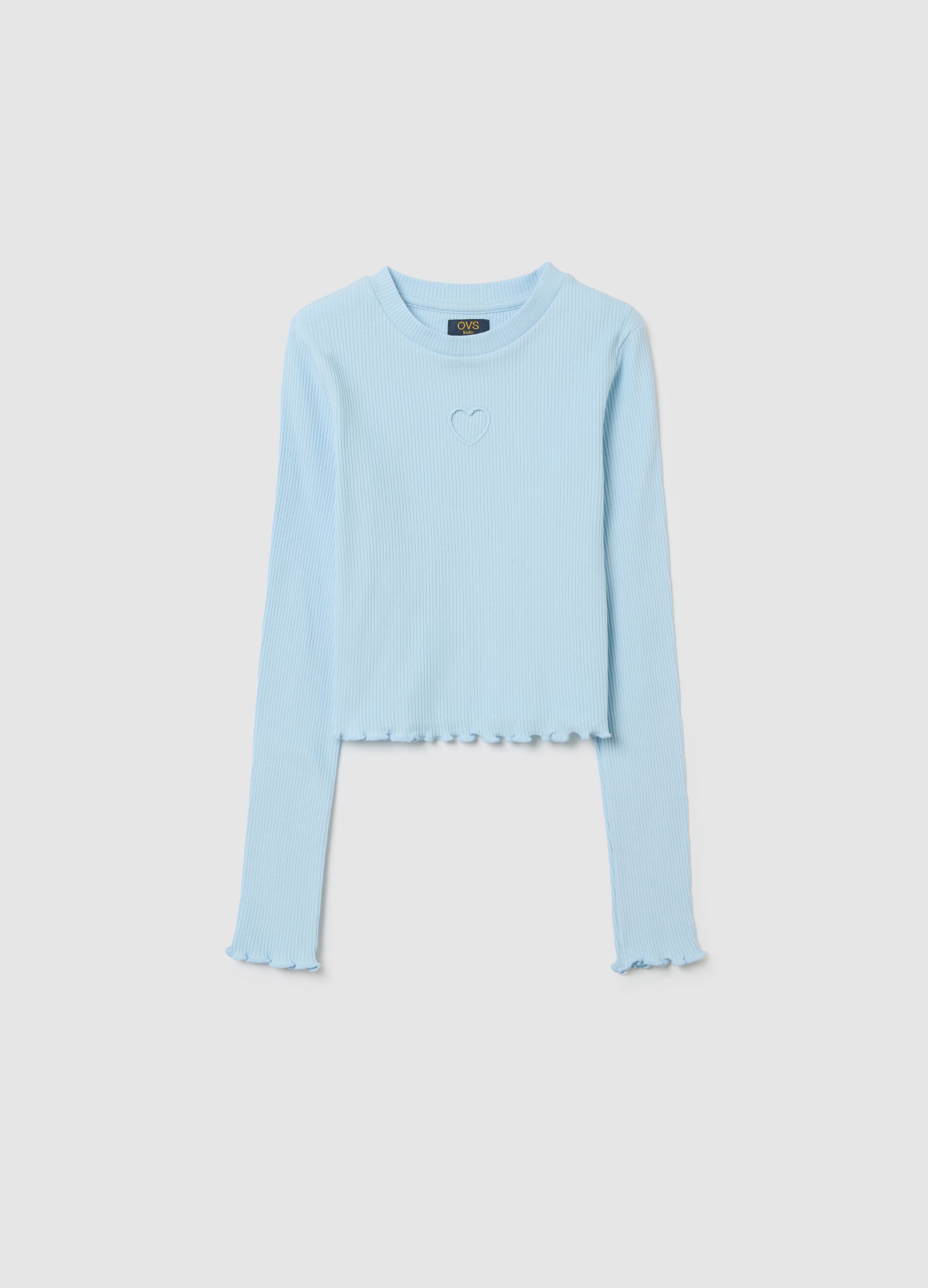 Girls' blue stretch cotton jumper regular fit